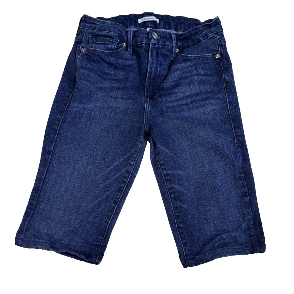 Good American Womens 6/28 Good Legs Bermuda Jean Short Denim Casual Pedal Pusher